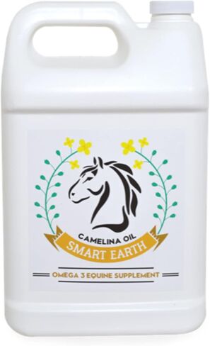 Smart Earth Camelina Horse Oil Supplement for Equine Care & Feed | Essential Oils for Joint Health | 1gal Jug in Kuwait
