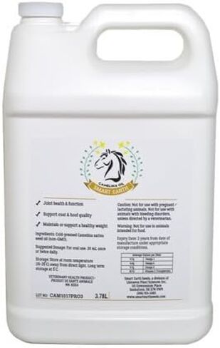 Smart Earth Camelina Horse Oil Supplement for Equine Care & Feed | Essential Oils for Joint Health | 1gal Jug in Kuwait