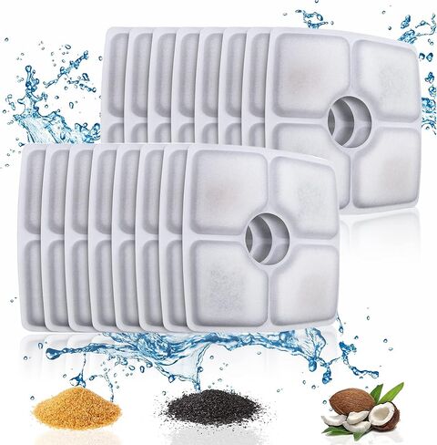 itidyhome 16 حزمة مرشحات نافورة المياه القط من مرشح استبدال نافورة الحيوانات الأليفة، لمعظم 84oz/2.5L التلقائي الحيوانات الأليفة القط الكلب موزع نافورة المياه in Kuwait
