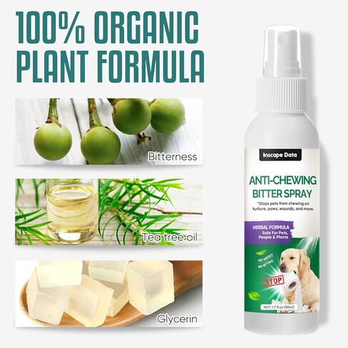 رذاذ التفاح المر من إنسكيب داتا للكلاب لوقف المضغ، يمنع الكلاب من العض والابتعاد عن المناطق المحظورة، للاستخدام الداخلي والخارجي - رذاذ رادع للكلاب in Kuwait