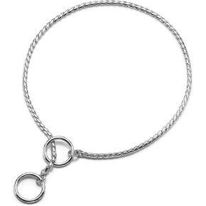Metal Chain Dog Choke Collar, Puppy Pet Snake Chain Stainless Steel Show Collar for Dogs Walking Training