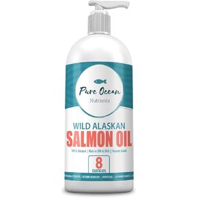 زيت سمك السلمون البري في ألاسكا للكلاب والقطط، 16 أونصة؛ مكمل سائل طبيعي يحتوي على أوميغا 3 لدعم صحة المفاصل والقلب والمناعة؛ تعمل الأحماض الدهنية الأساسية على تعزيز معطف لامع وبشرة صحية in Kuwait