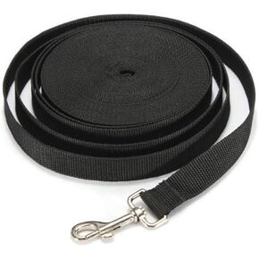 Extra Long Pet Dog Training Leash - 30Ft/40FT/50FT/66FT Dog Obedience Recall Leash Basic Lead Backyard Play Pull Back Rope for Medium and Large Dogs Heavy Duty Nylon Leash (30Ft/9M, Black)