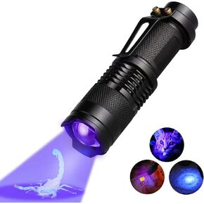 365nm UV Flashlight Black Light LED Ultraviolet Small Pocket Flashlights Blacklight Pet Stains Detector Light for Dog/Cat Urine, Bed Bug, Scorpions, Fluorescent Detector (No Battery Included) in Saudi Arabia