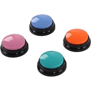 Sanpyl Dog Buttons for Communication, Voice Recording Buttons 30 Seconds Record Pet Training Buzzer, Dog Talking Button Set 4 Packs, Easy to Press, Funny Gift for Dog Cat Pet Training in Saudi Arabia