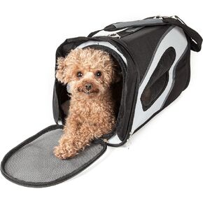 Pet Life 'Phenom-Air' Airline Pet Carrier - Zippered and Folding Collapsible Travel Cat and Dog Carrier - Travel Pet Carrier with Included Over-The-Shoulder Straps and Pouch in Saudi Arabia