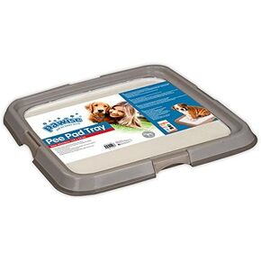 PAWISE Foldable Dog Pee Pad Holder, Indoor Puppy Potty Pee Pad Floor Tray Dog Toilet Training Tray Small and Medium Dogs, 21''X21''