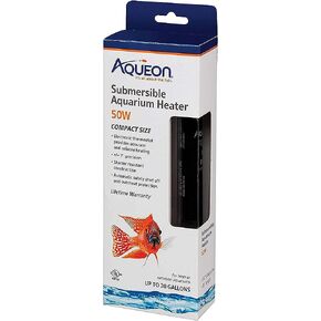 Aqueon Submersible Aquarium Heater, 50 Watts, Up to 20 Gallons