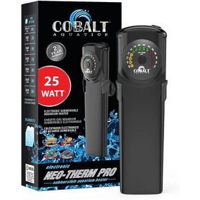 Cobalt Aquatics Neo-Therm Pro 25W Aquarium Heater | Submersible with Auto Shutoff and Temperature Controller | Ideal for Freshwater, Saltwater Tanks