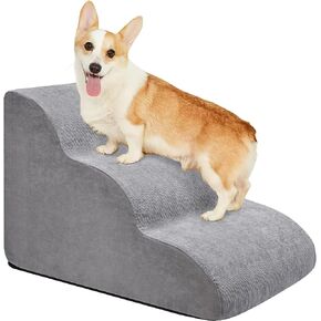 Dog Stairs for Small Dogs -3 Tiers Pet Steps for Bed and Couch, 16 inch Anti-Skid Dog Ramp with Removable Cover for Short-Legged Dogs, Arthritic Dogs or Senior Dogs in Kuwait