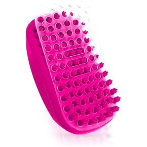 Pet Bath Massage Brush - Premium Cat and Dog Bath Brush Scrubber with Removable Cover - Soft Bristle Silicone Dog Brush for Short & Long Haired Pets - Dog Scrubber for Bath (Blue)