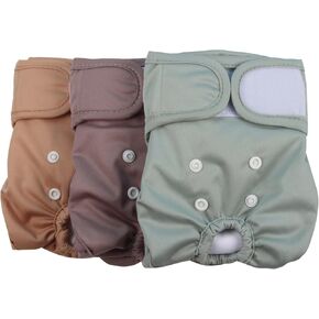 Vecomfy Dog Diapers Female for Small Dogs with Snaps,(3 Pack) Premium Washable Reusable Leakproof New Born Puppy Nappies,XS