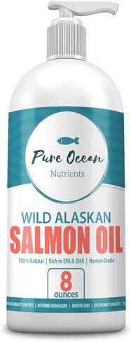 زيت سمك السلمون البري في ألاسكا للكلاب والقطط، 16 أونصة؛ مكمل سائل طبيعي يحتوي على أوميغا 3 لدعم صحة المفاصل والقلب والمناعة؛ تعمل الأحماض الدهنية الأساسية على تعزيز معطف لامع وبشرة صحية in Kuwait