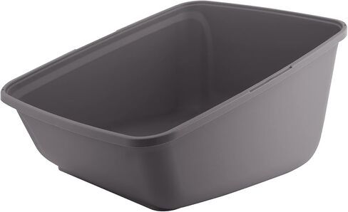 Amazon Basics High-Sided Easy-to-Clean Cat Litter Box, Large, Gray in Saudi Arabia