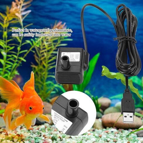 مضخة مياه صغيرة بدون فرش تيار مستمر 5 فولت، مضخة مياه USB، مضخة توزيع المياه الكهربائية مضخة مياه USB، لحوض السمك ونافورة الأسماك ومياه الجري in Kuwait