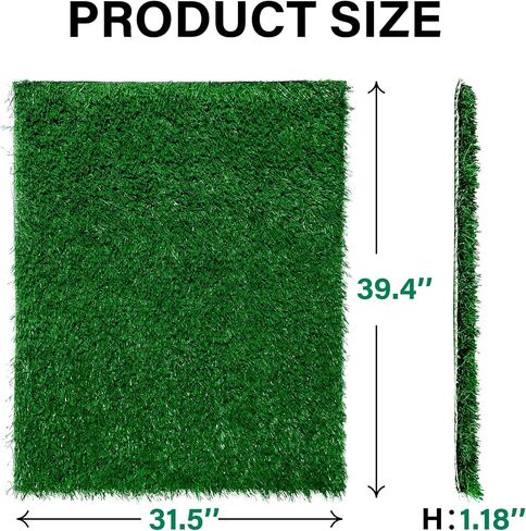 Artificial Dog Grass Pee Pad - 31.5"x39.4" Indoor Dogs Potty Pet Loo Training Replacement Turf for Puppy, Easy to Clean with Strong Permeability Backing in Saudi Arabia