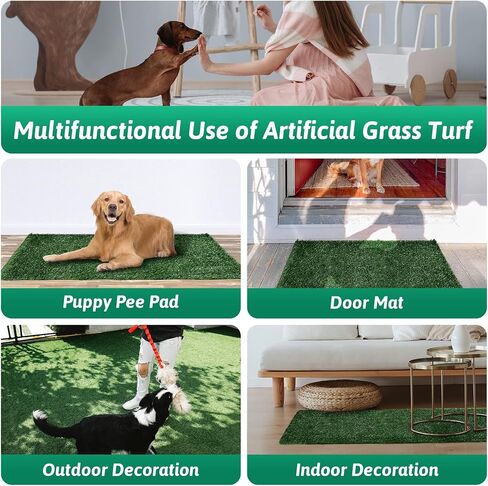 Artificial Dog Grass Pee Pad - 31.5"x39.4" Indoor Dogs Potty Pet Loo Training Replacement Turf for Puppy, Easy to Clean with Strong Permeability Backing in Saudi Arabia