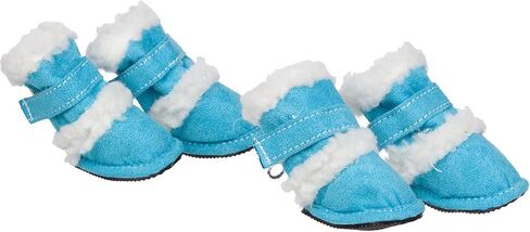 Pet Life 'Duggz' Shearling Dog Shoes - Winter Dog Boots with Dual Hook-and-Loop enclosures for ankle support - Set of 4 Shoes for Dogs in Saudi Arabia