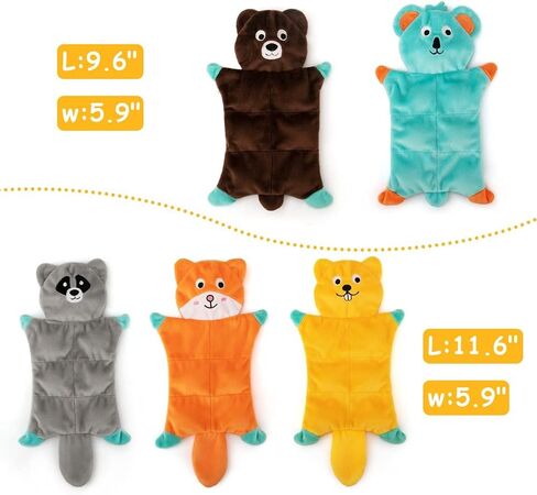 No Stuffing Dog Toys,5 Pack Dog Squeaky Toys Crinkle Plush Dog Toys Set for Puppy Teething, Durable Dog Chew Toys for Small Medium Dog,Cute Holiday Pet Toys for Playing Training Reducing Boredom in Kuwait