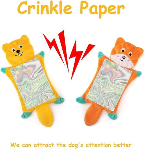 No Stuffing Dog Toys,5 Pack Dog Squeaky Toys Crinkle Plush Dog Toys Set for Puppy Teething, Durable Dog Chew Toys for Small Medium Dog,Cute Holiday Pet Toys for Playing Training Reducing Boredom in Kuwait