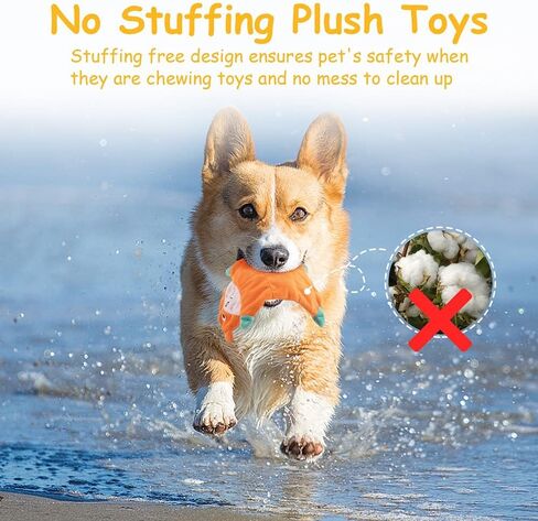 No Stuffing Dog Toys,5 Pack Dog Squeaky Toys Crinkle Plush Dog Toys Set for Puppy Teething, Durable Dog Chew Toys for Small Medium Dog,Cute Holiday Pet Toys for Playing Training Reducing Boredom in Kuwait