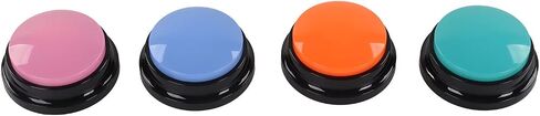 Sanpyl Dog Buttons for Communication, Voice Recording Buttons 30 Seconds Record Pet Training Buzzer, Dog Talking Button Set 4 Packs, Easy to Press, Funny Gift for Dog Cat Pet Training in Saudi Arabia