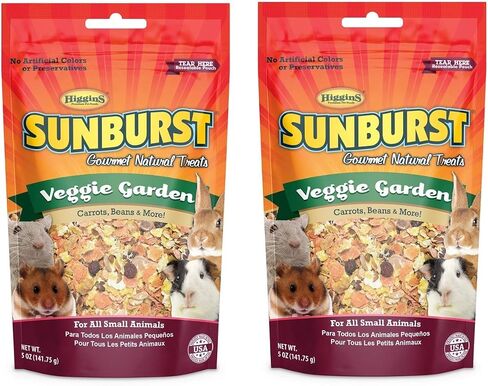 Higgins Sunburst Veggie Garden, 5 Ounces, Gourmet Natural Treats for All Small Animals (2 Pack - 5 Ounces) in Saudi Arabia