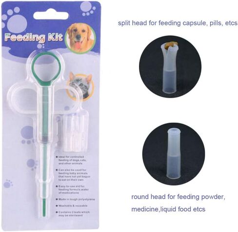 Pet Medicine Feeding Syringe, Oral Syringe and Medicine Dropper for Baby Animals Dental Irrigation Syringe, 2 Pack Disposable Hand Pill/Tablet Syringe for Birds Dogs Cats Pill Shooter Dispenser Tool 1 in Kuwait