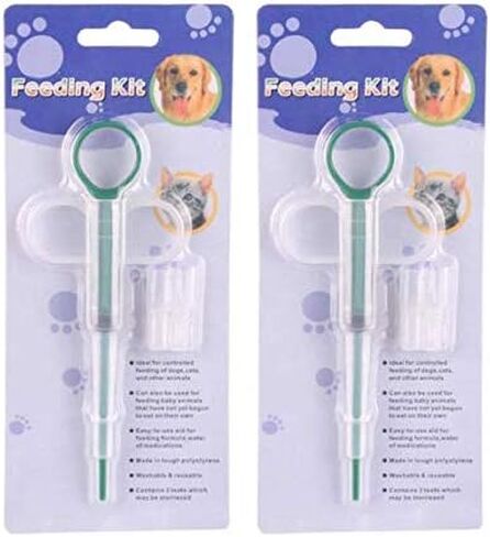 Pet Medicine Feeding Syringe, Oral Syringe and Medicine Dropper for Baby Animals Dental Irrigation Syringe, 2 Pack Disposable Hand Pill/Tablet Syringe for Birds Dogs Cats Pill Shooter Dispenser Tool 1 in Kuwait