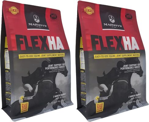 Majesty's Flex HA Wafers - Superior Performance Horse/Equine Joint Support Supplement - HA, Vitamin C, Yucca, Glucosamine (Peppermint, 60 Count) in Kuwait
