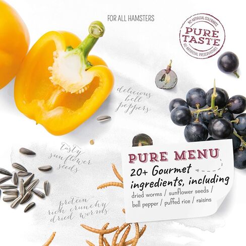 Witte Molen Pure Hamster Food Seed Mixture Mealworms, Sunflower Seeds, Puffed Rice, Grape Nuts, No Artificial Preservatives Dry Food, 1.7 lbs (2 Pack in Saudi Arabia
