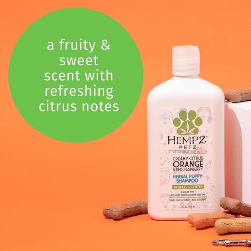 Hempz Petz Deodorizing Dog Shampoo, Creamy Citrus Orange & Red Raspberry, 17 Fl. Oz. - Pet Shampoo in Kuwait