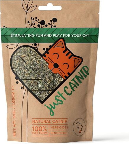 Just Catnip - Natural Catnip for Cats - 100% Natural - Sustainably Grown in South Africa - Ethically Made Cat Toy & Cat Treat - Maximum Potency Your Kitty Will Go Crazy for (1.05OZ/ 1 Cup) in Kuwait