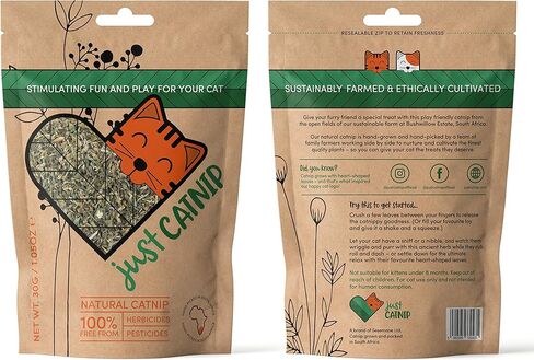 Just Catnip - Natural Catnip for Cats - 100% Natural - Sustainably Grown in South Africa - Ethically Made Cat Toy & Cat Treat - Maximum Potency Your Kitty Will Go Crazy for (1.05OZ/ 1 Cup) in Kuwait