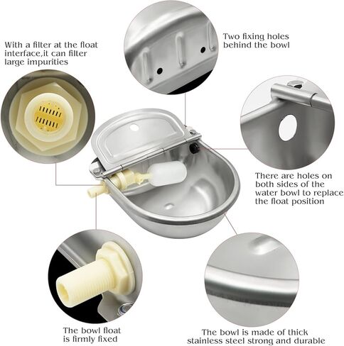 وعاء مياه من الستانلس ستيل من مودوبان لصمام المياه من اجل الماشية والخيول والماعز in Kuwait