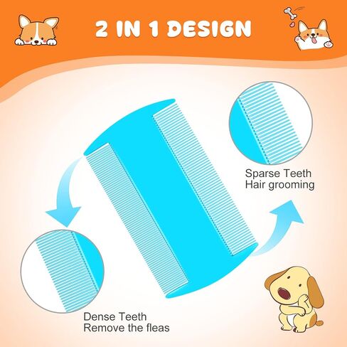 12Pcs Flea Comb for Cats Dogs, Cat Dog Flea Comb with Double Side Tooth, Flea Brush for Dogs Cats with Fine Tooth for Effective Flea Removal, Pet Flea and Tick Comb for Small Cats, Dogs, Kitten Indoor in Kuwait
