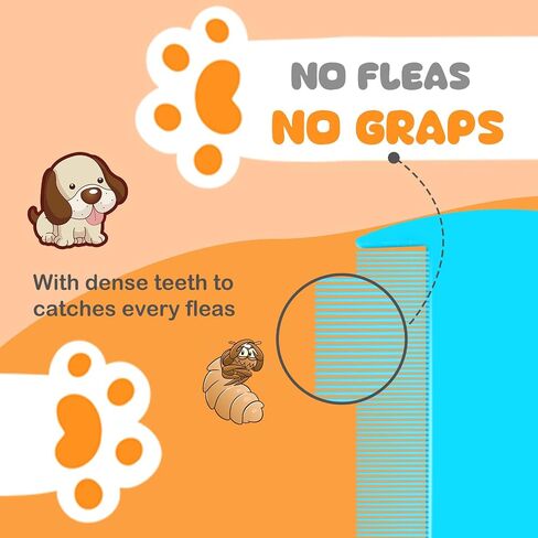 12Pcs Flea Comb for Cats Dogs, Cat Dog Flea Comb with Double Side Tooth, Flea Brush for Dogs Cats with Fine Tooth for Effective Flea Removal, Pet Flea and Tick Comb for Small Cats, Dogs, Kitten Indoor in Kuwait