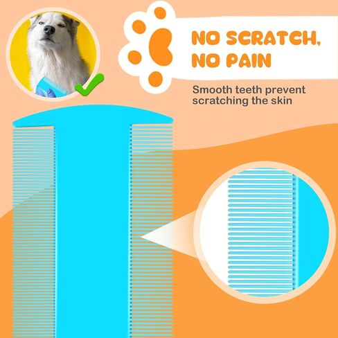 12Pcs Flea Comb for Cats Dogs, Cat Dog Flea Comb with Double Side Tooth, Flea Brush for Dogs Cats with Fine Tooth for Effective Flea Removal, Pet Flea and Tick Comb for Small Cats, Dogs, Kitten Indoor in Kuwait