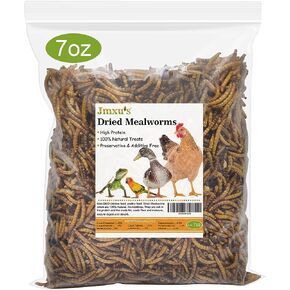 Jmxu's 5LB Dried Mealworms for Chicken or Birds, High Protein Chicken Feed, Premium Meal Worms- Food and Treats for Laying Hens, Ducks, Wild Birds, Reptiles, Lizard, Turtles in Kuwait