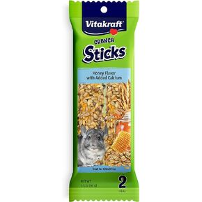 Vitakraft Crunch Sticks Honey Flavor with Added Calcium Chinchilla Treat (2 Sticks), 3.5 oz, Brown in Saudi Arabia