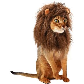 Onmygogo Lion Mane Wig for Cats and Dogs, Funny Pet Cat Costumes for Halloween Christmas, Furry Pet Clothing Accessories in Saudi Arabia