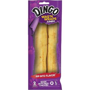 Dingo Wag'n Wraps Jumbo Rawhide for Large Dogs, 2-Count in Saudi Arabia