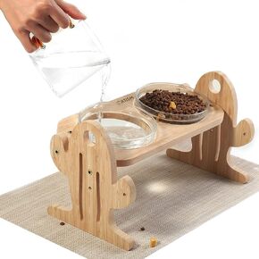 كتاب الشعر كيهتس اوعية مرتفعة للقطط على شكل صبار مائلة للحيوانات الاليفة مع وعاءين زجاجيين وسجادة غير قابلة للانزلاق للطعام والماء للقطط والكلاب الصغيرة .. in Kuwait