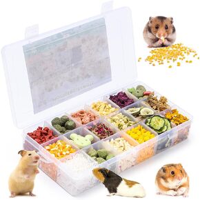 HGPOKLVT 18 نوعًا من حلوى الهامستر، ووجبات خفيفة للمضغ والتسنين للحيوانات الأليفة الصغيرة، مجموعة متنوعة من النباتات الطبيعية مع كمية معتدلة من البروتين النباتي (18-M) in Kuwait