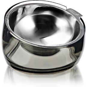 Felli Oblik 15° Tilted Small Animal Bowls for Pet Food & Water 6 oz Stainless Steel Dish Removable, Slanted Metal Plate Feeder for Kitten Puppy Rabbit Bunny Guinchilla Pig (0.75 Cups, Smoky) in Saudi Arabia