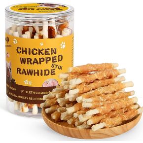 Duck Dog Chews, Donut Rawhide Treat, Long Lasting Rawhide Ring, Natural w/Taurine, 12.5oz