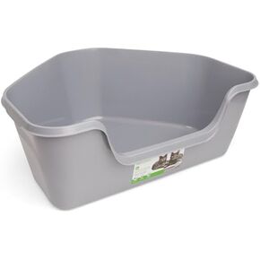 So Phresh High-Back Corner Grey Litter Box, 26.25" L x 21.5" W x 10" H in Kuwait