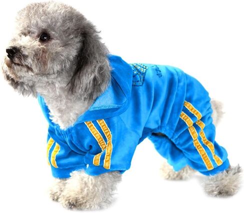 SEIMAI Dog Hoodies Jumpsuit for Small Dog Cat Puppy Rhinestone Crown Soft Velvet Autumn Winter Hooded Pajamas Tracksuit Outfits Sportswear Jacket with Hat Training Outdoor Pink M in Saudi Arabia