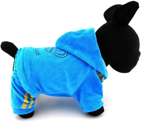 SEIMAI Dog Hoodies Jumpsuit for Small Dog Cat Puppy Rhinestone Crown Soft Velvet Autumn Winter Hooded Pajamas Tracksuit Outfits Sportswear Jacket with Hat Training Outdoor Pink M in Saudi Arabia