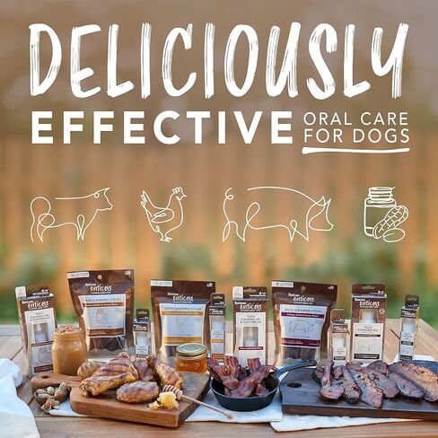 TropiClean Enticers Honey Peanut Butter Dog Chews | Dental Dog Treats for Large Dogs, Medium Dogs & Small Dogs 12 Count in Saudi Arabia